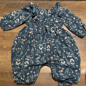 Floral Blue Kids Romper
